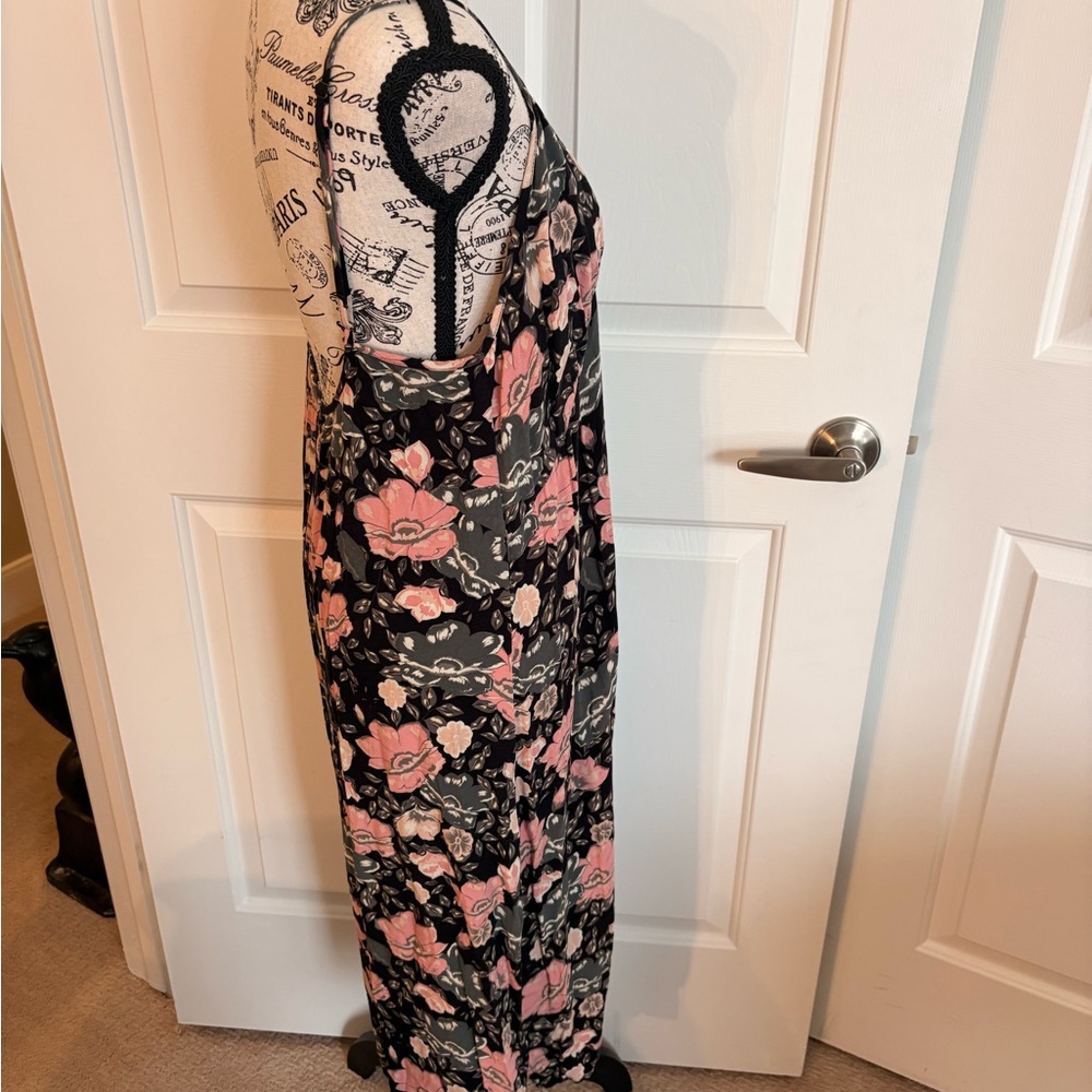 Spell Black Maxi Dress with Pink Floral Print XL. EC - Picture 8 of 10